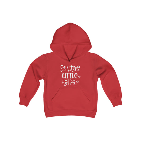 Santa's Little Helper - Funny Christmas - Fun Winter - Cute Winter Words - Youth Heavy Blend Hooded Sweatshirt