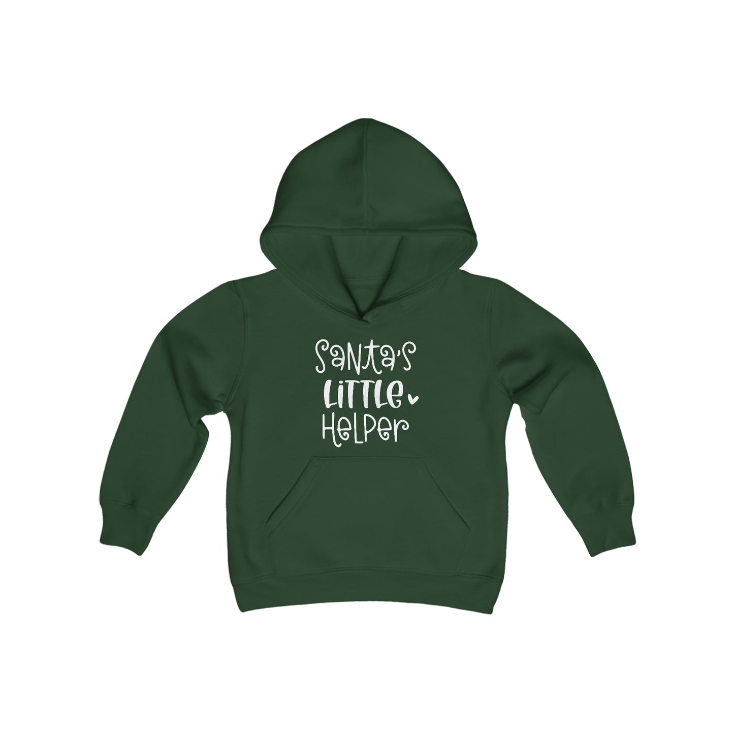 Santa's Little Helper - Funny Christmas - Fun Winter - Cute Winter Words - Youth Heavy Blend Hooded Sweatshirt