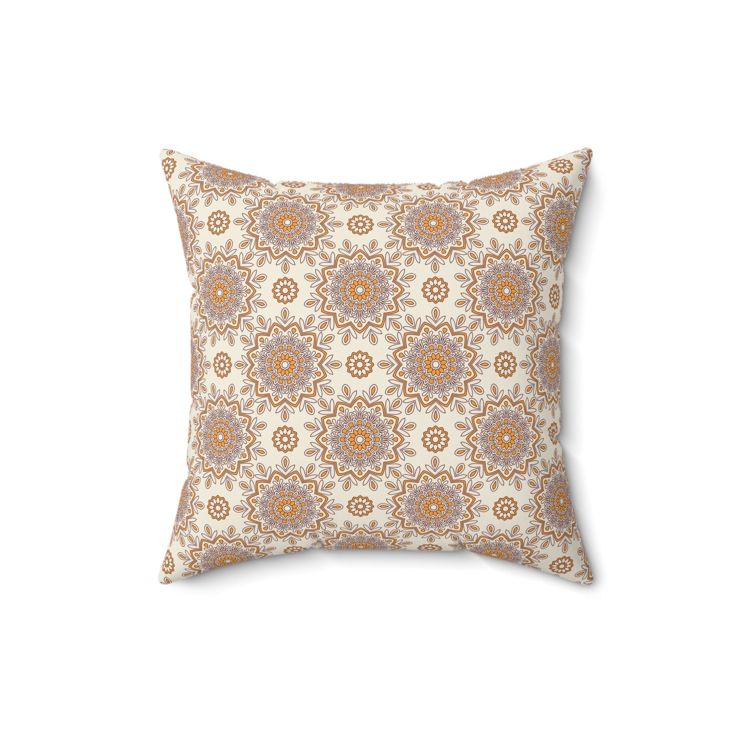 Boho Mandala Pattern 15 - Faux Suede Square Pillow
