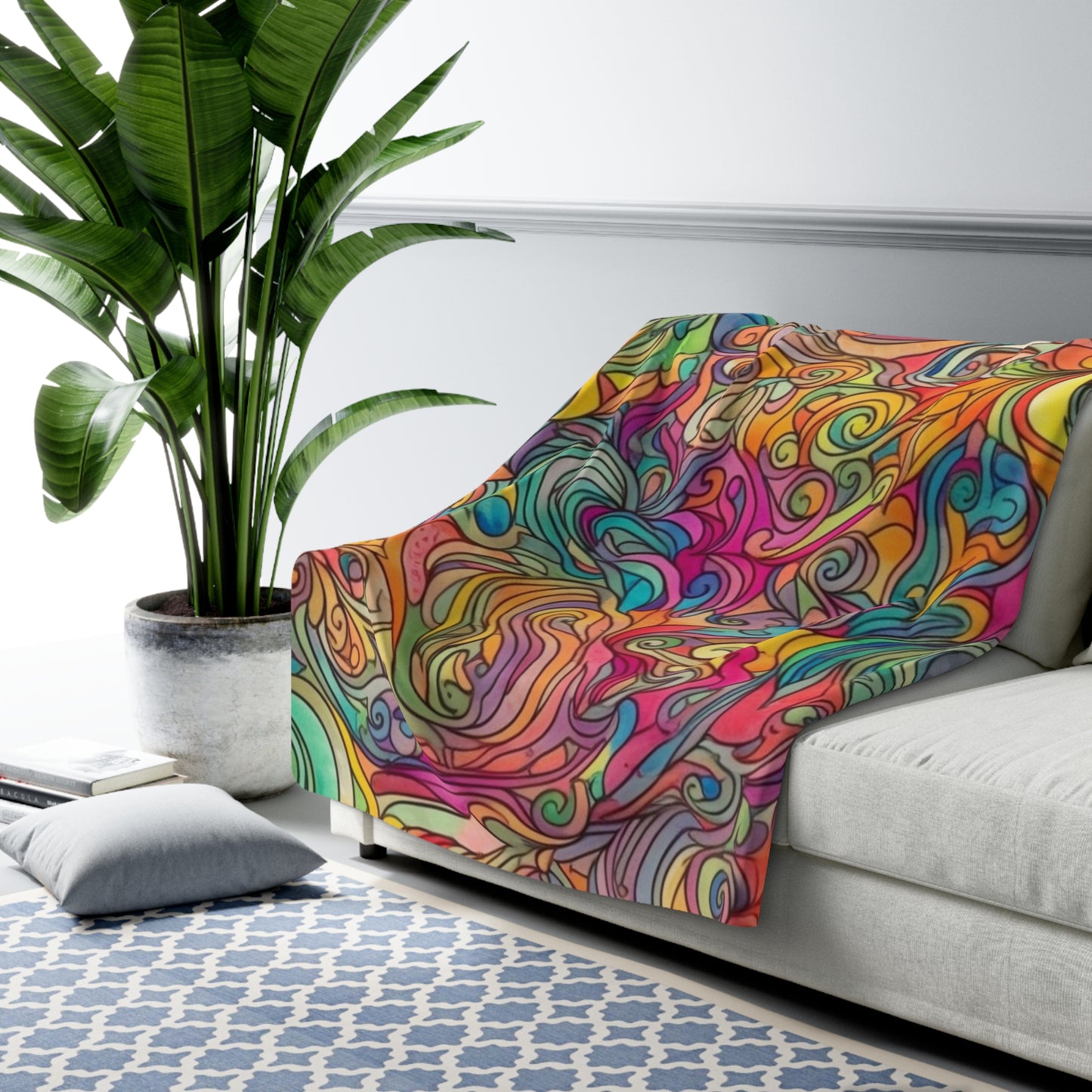 Beautiful, Cozy, Soft - Amazing Watercolor PSY12 - Sherpa Fleece Blanket
