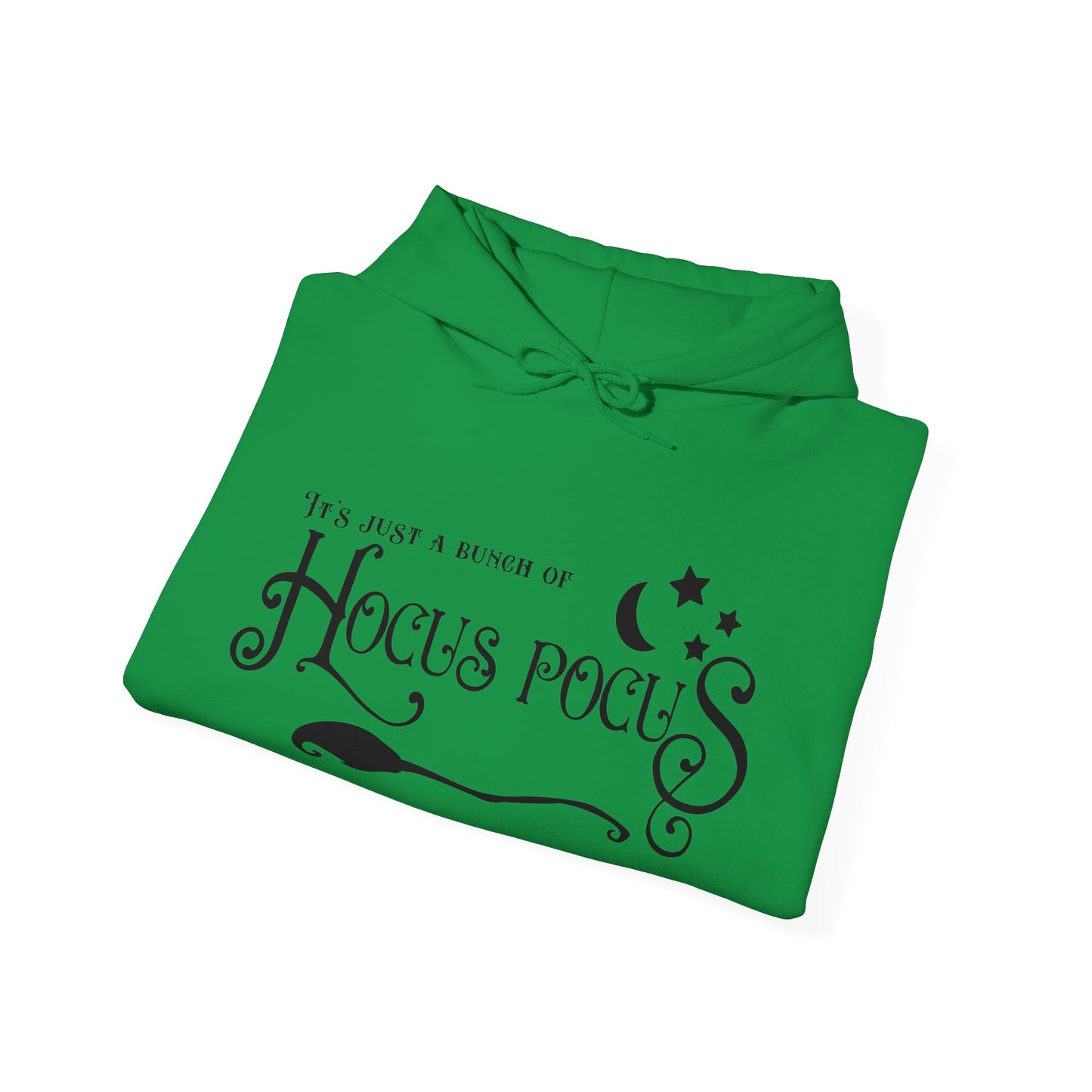 Halloween - It's Just a Bunch of Hocus Pocus - Witch - Broom - Stars - Moon - Unisex Heavy Blend™ Hooded Sweatshirt