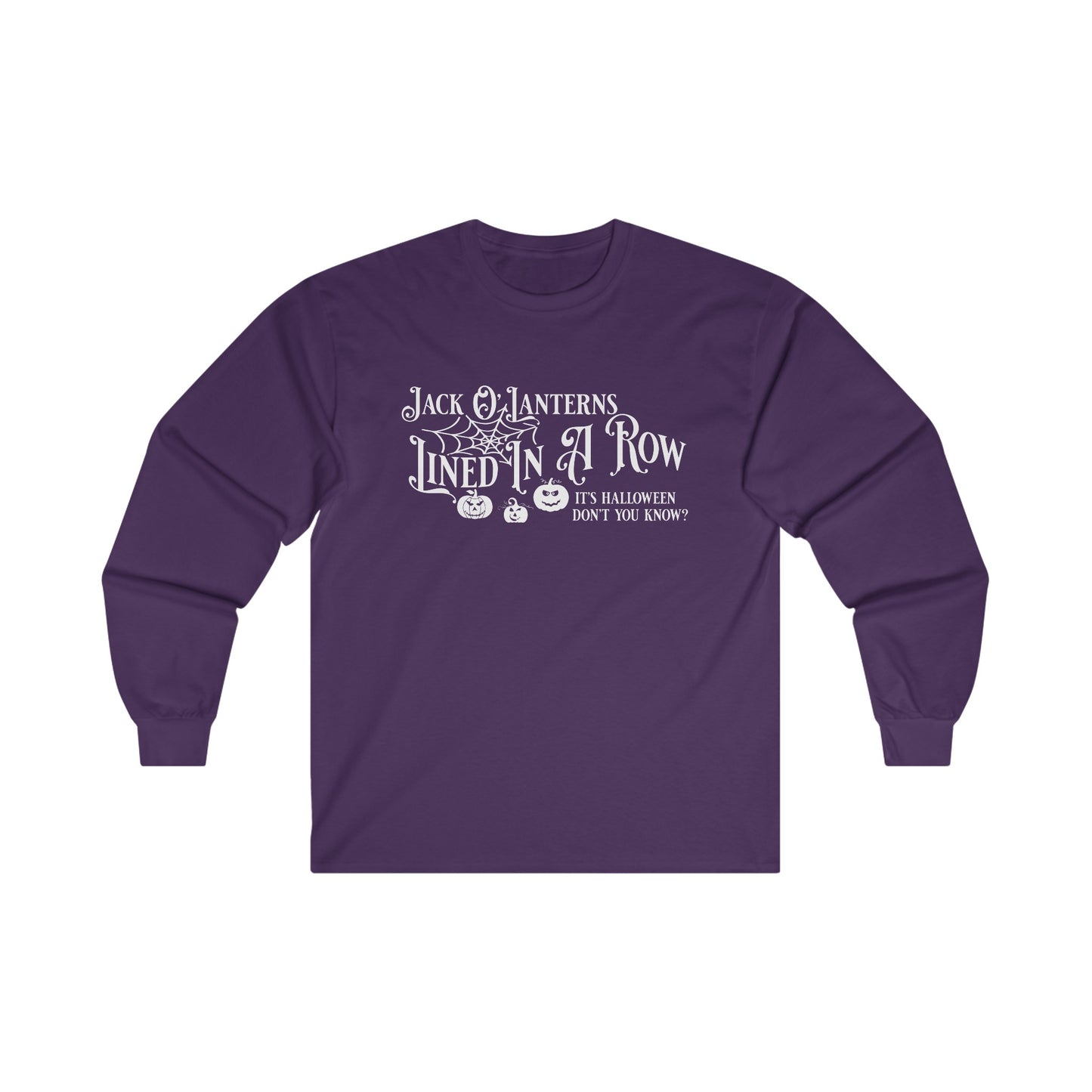 Halloween - Jack O Lanterns Lined in a Row - Pumpkins - Vintage - Ultra Cotton Long Sleeve Tee