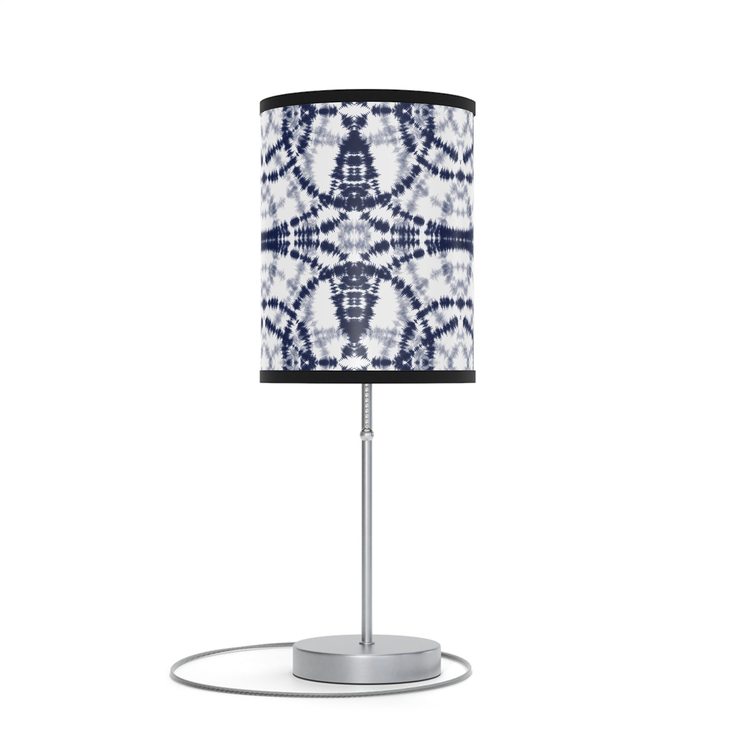White and Navy Batik - Lamp on a Stand, US|CA plug