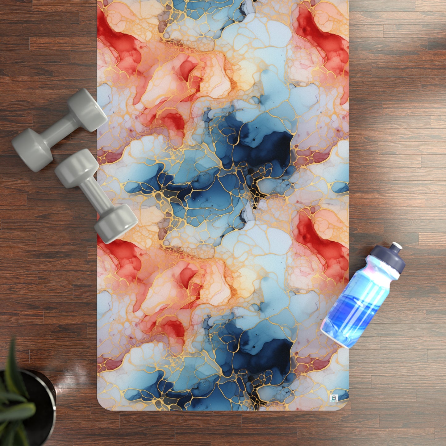 Beautiful Multi Watercolor 22 - Abstract Rainbow - Rubber Yoga Mat