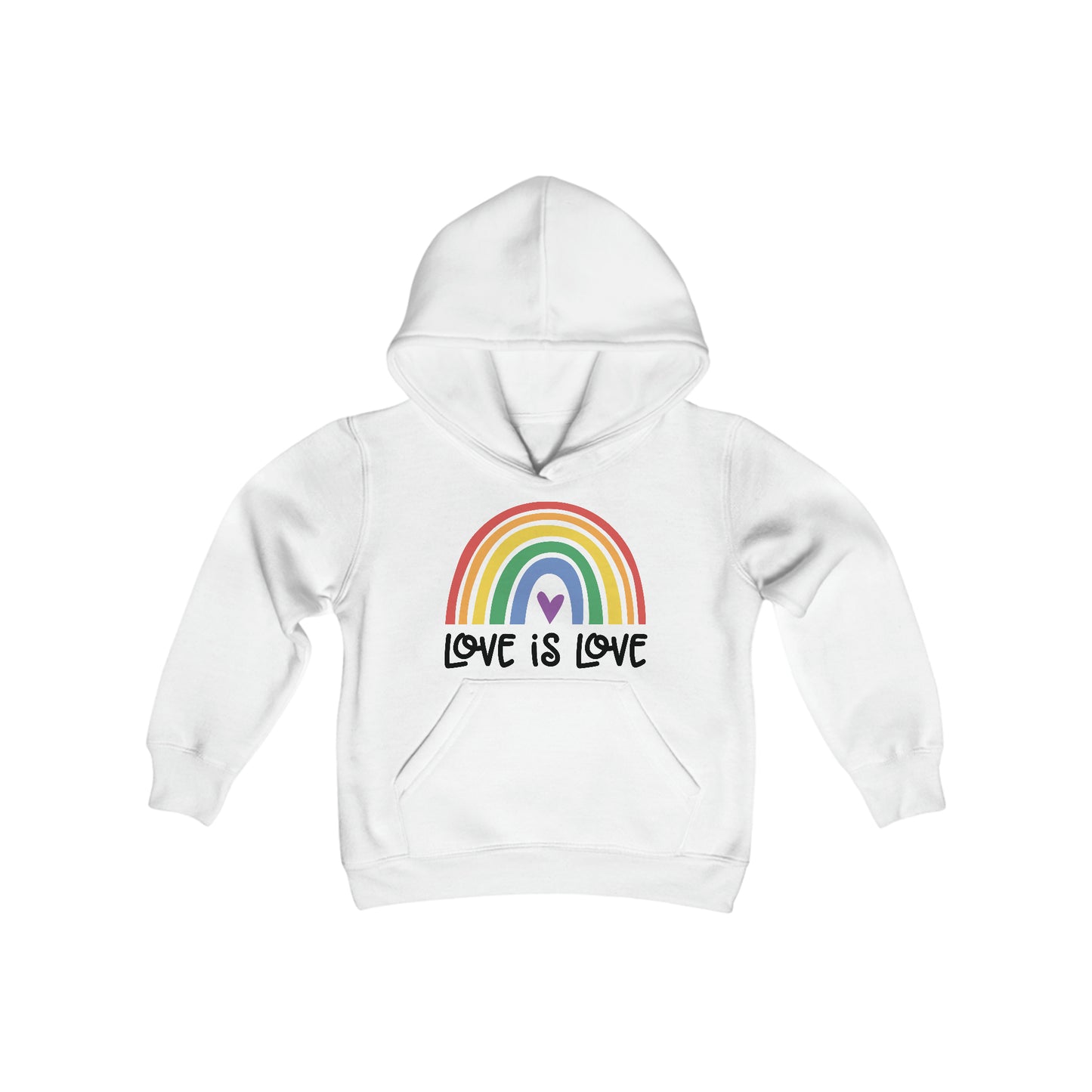 Love is Love - Boho Rainbow - PRIDE - LGBTQ - Self Love - Self Acceptance - Love Equality - Youth Heavy Blend Hooded Sweatshirt