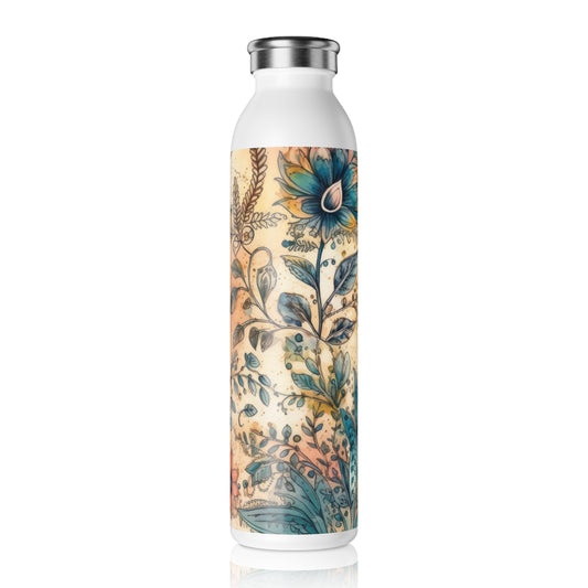 Henna Designs 1.8 - Slim Water Bottle - Stainless Steel - 20oz