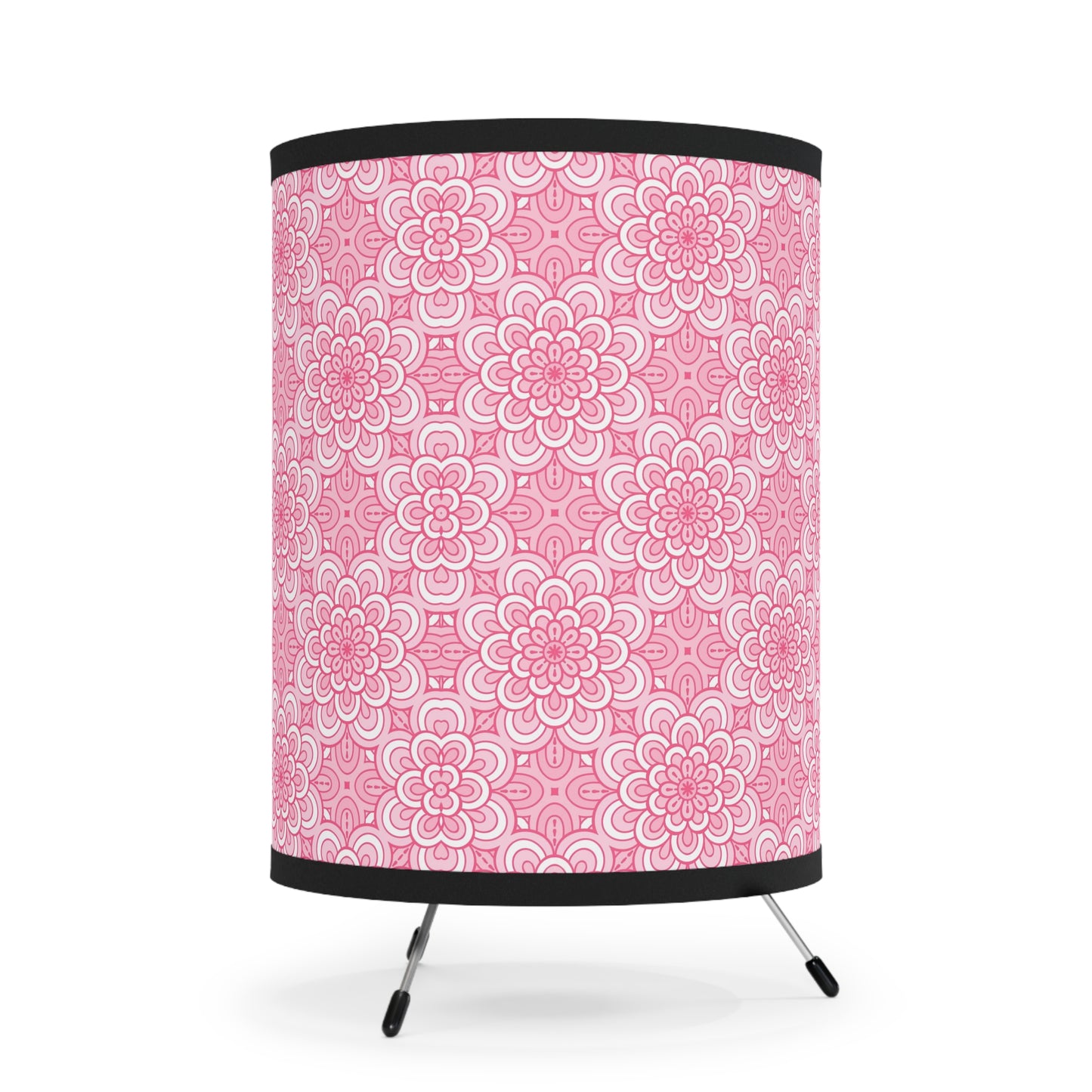 Pink Mandalas - Tripod Lamp with High-Res Printed Shade, US\CA plug