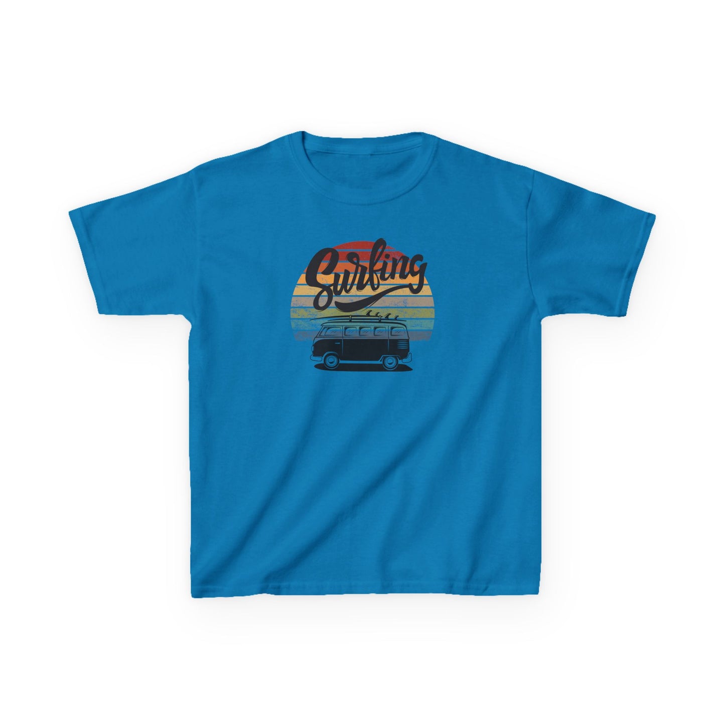 Surfing Van - Retro - Kids Heavy Cotton Tee