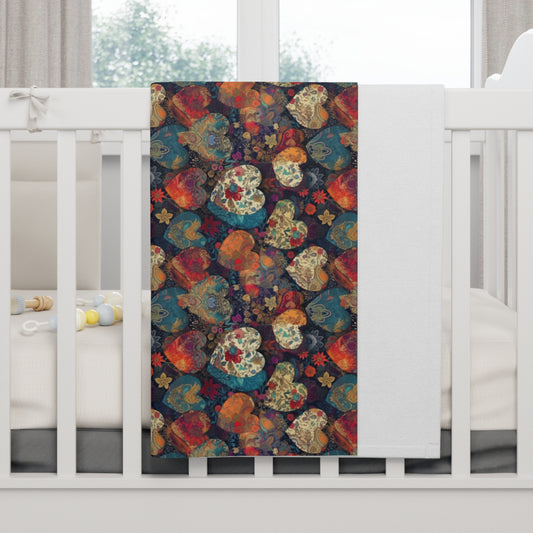 Fabric Hearts 1.4 - Soft Fleece Baby Blanket
