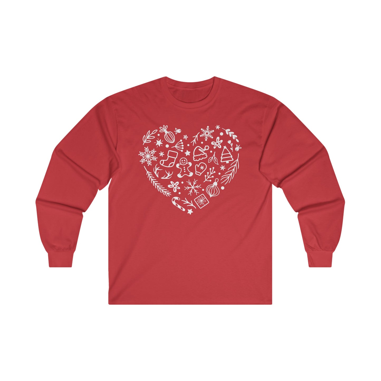 Christmas Doodles Heart - Funny Christmas - Ultra Cotton Long Sleeve Tee