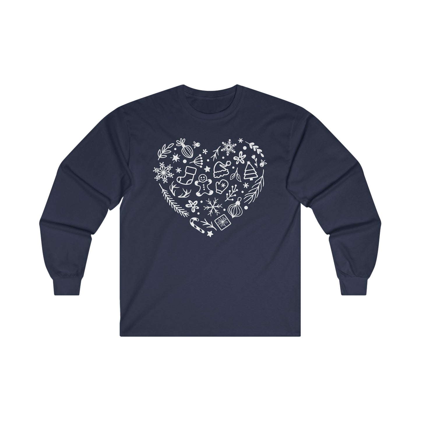 Christmas Doodles Heart - Funny Christmas - Ultra Cotton Long Sleeve Tee