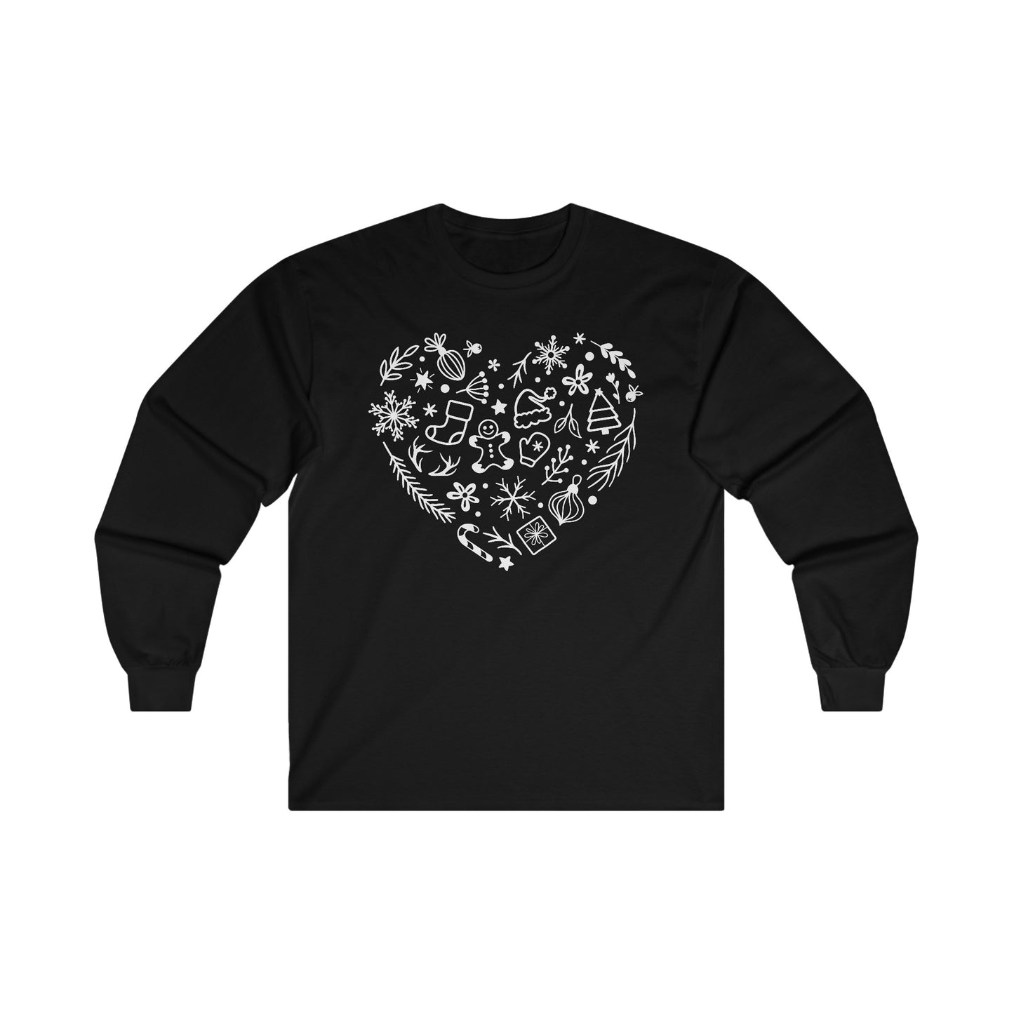 Christmas Doodles Heart - Funny Christmas - Ultra Cotton Long Sleeve Tee