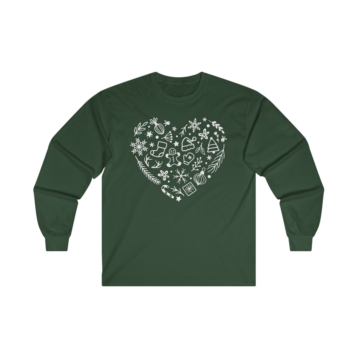 Christmas Doodles Heart - Funny Christmas - Ultra Cotton Long Sleeve Tee