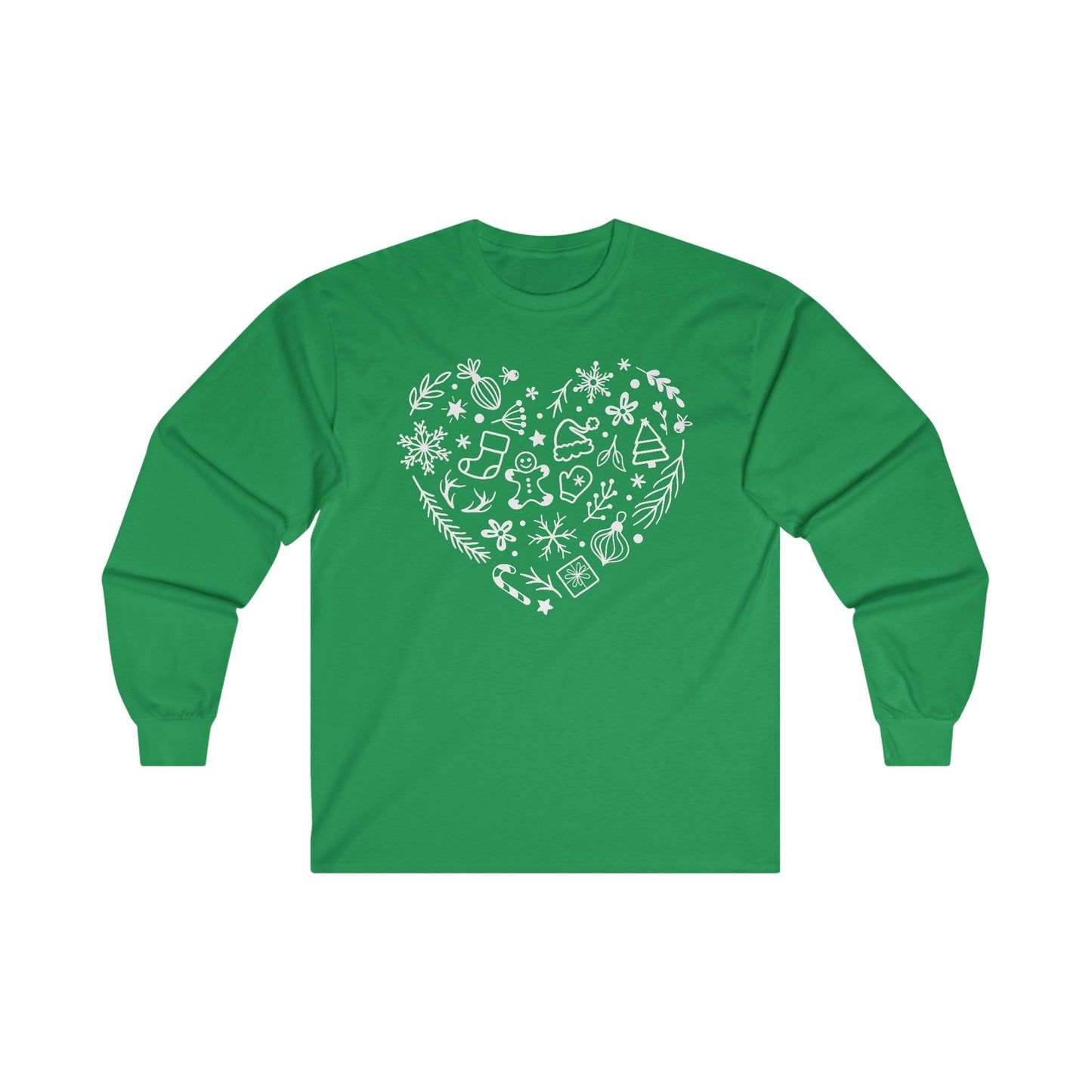Christmas Doodles Heart - Funny Christmas - Ultra Cotton Long Sleeve Tee