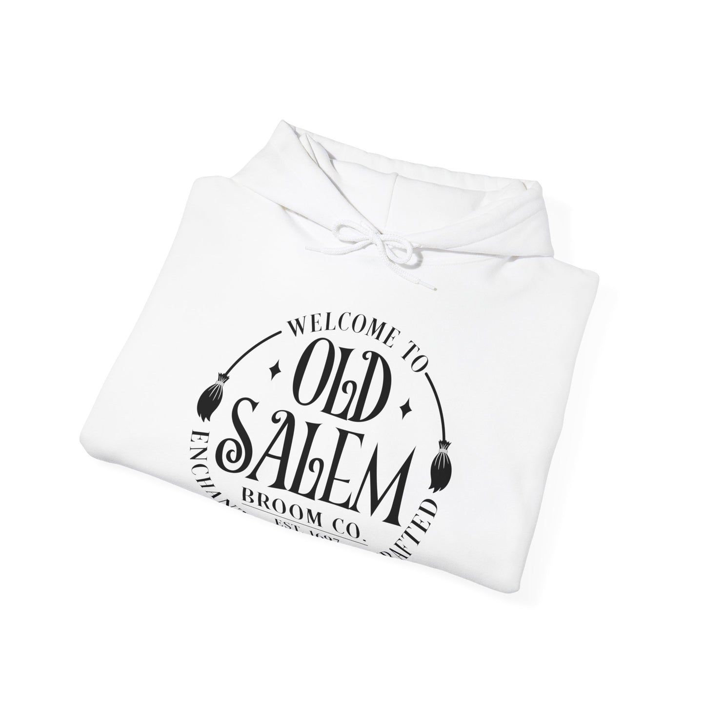 Halloween - Old Salem Broom Co - Enchanted - Handcrafted - Witches - Trick or Treat - Unisex Heavy Blend Hooded Sweatshirt