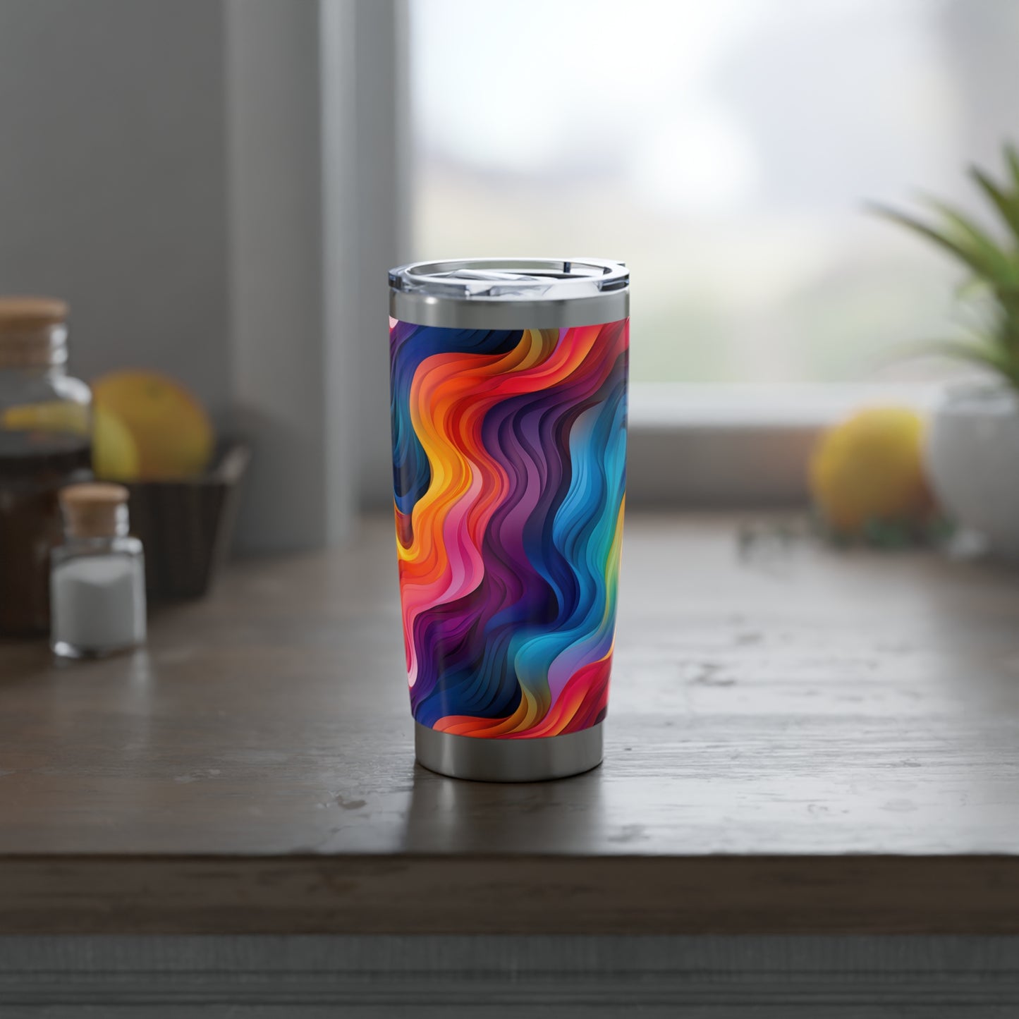Wavy Rainbow 1.12 - Vagabond 20oz Tumbler - Stainless Steel - Double Wall