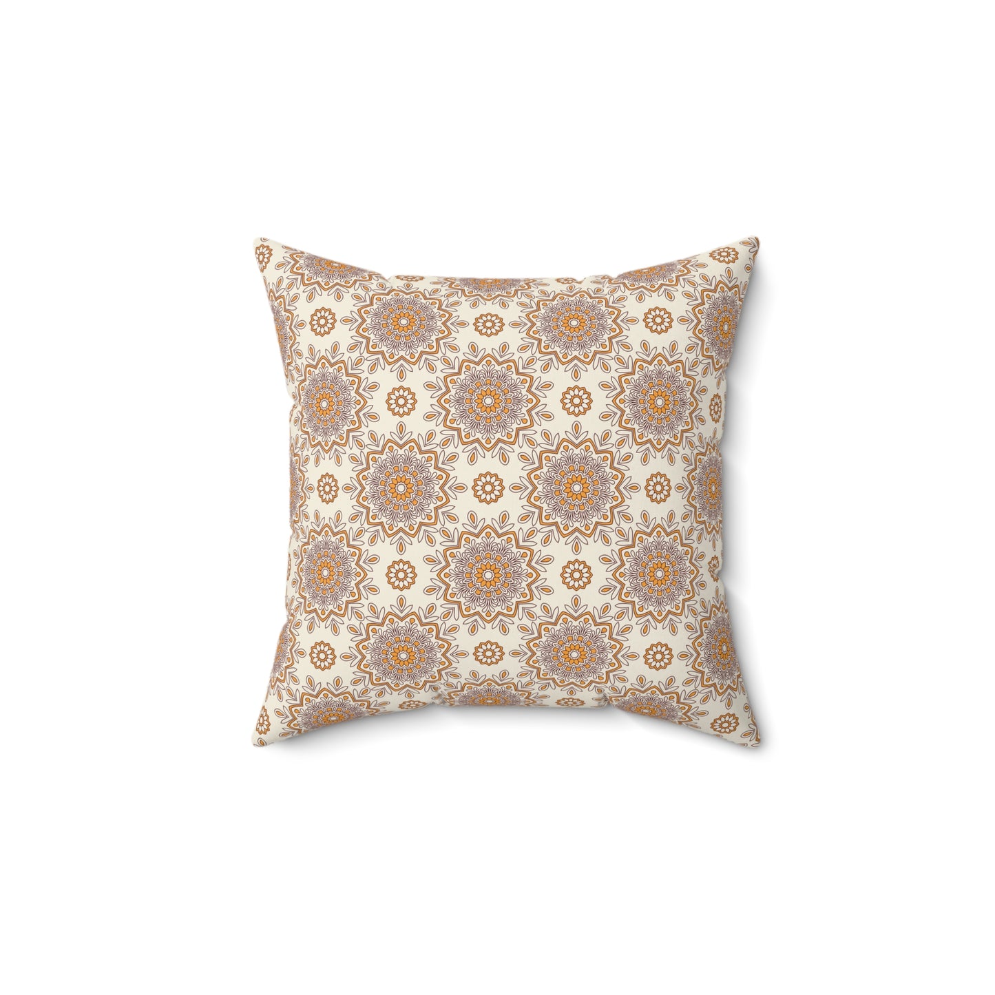 Boho Mandala Pattern 15 - Faux Suede Square Pillow