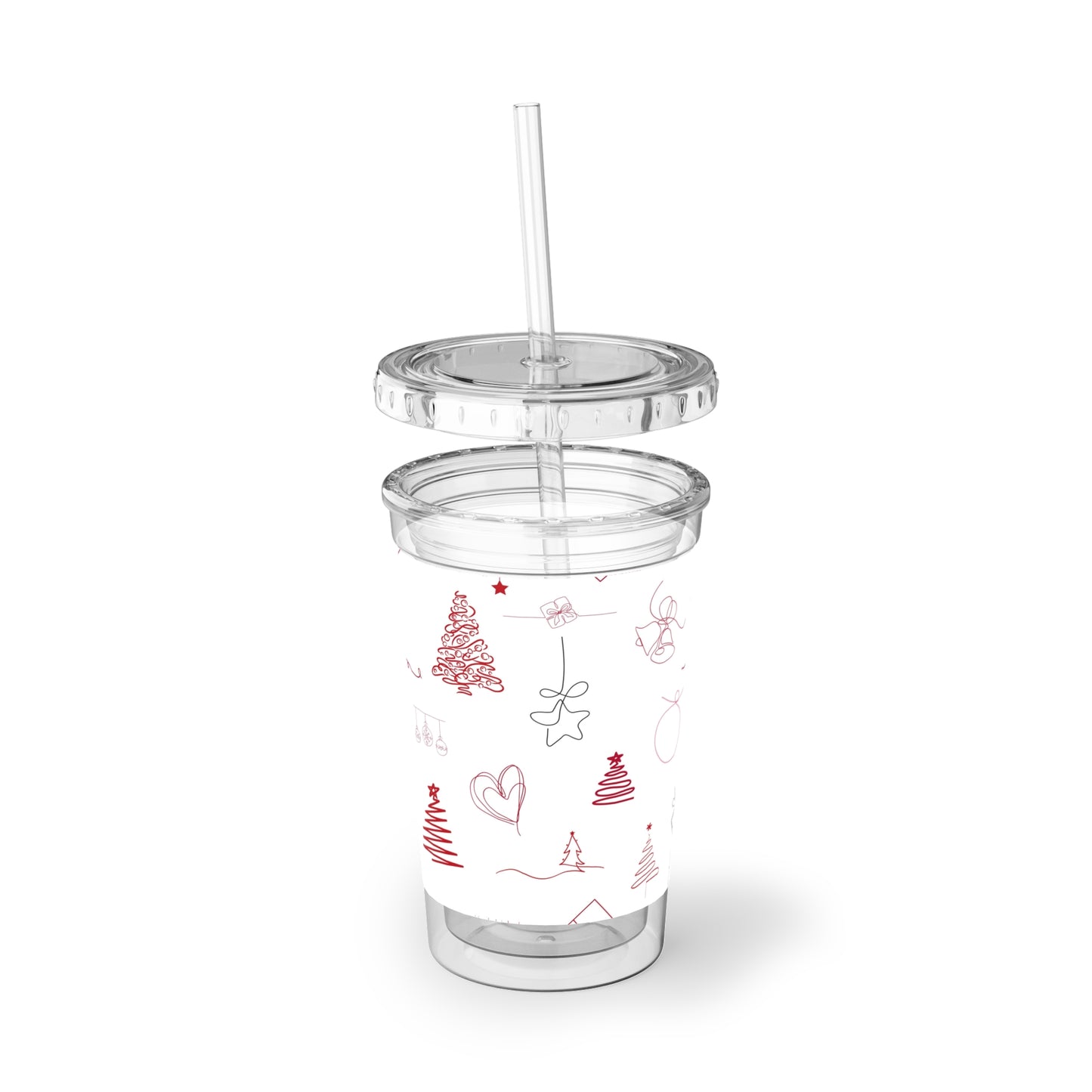 Amazing Hand Drawn Christmas - Multicolor - Clear - Suave Acrylic Cup - 16oz