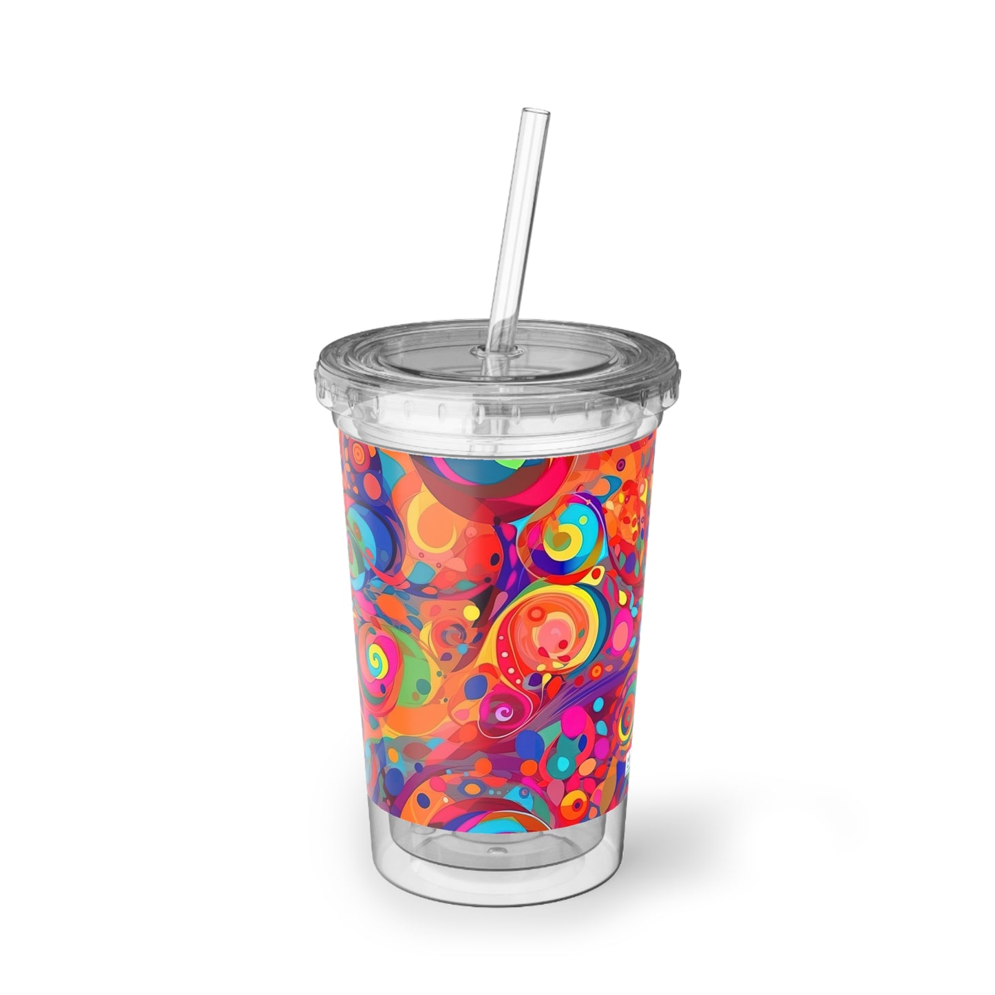 Vibrant Multicolor Abstract 9 - Clear - Suave Acrylic Cup - 16oz