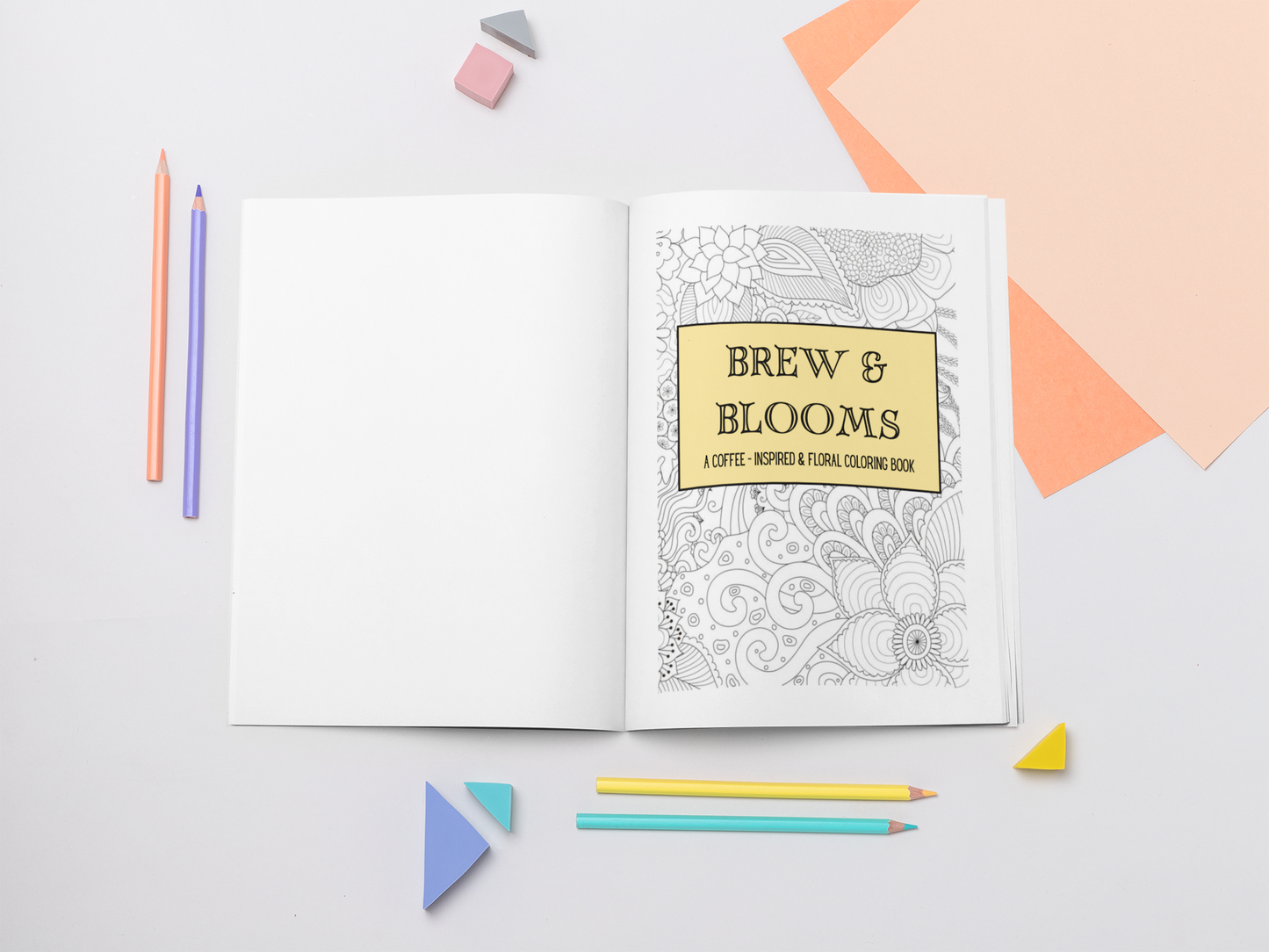 Brew & Blooms - A Coffee-Inspired & Floral Coloring Book - Paperback