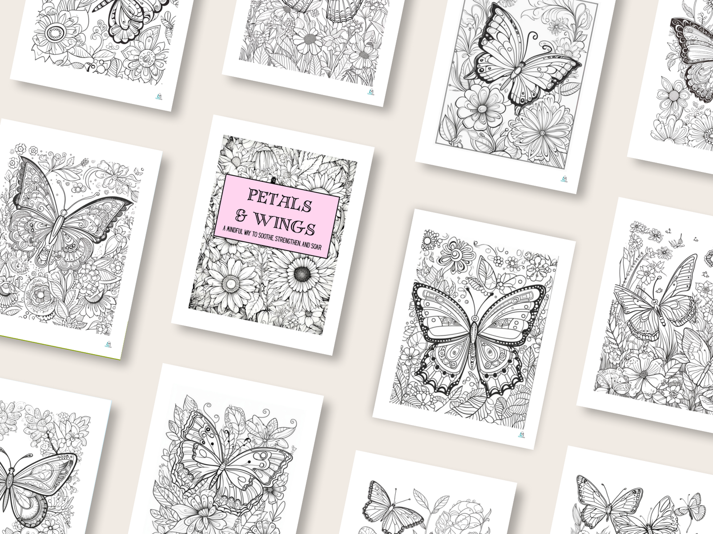 Petals & Wings - A Mindful Way to Soothe, Strengthen, and Soar - Coloring Book - Digital Download