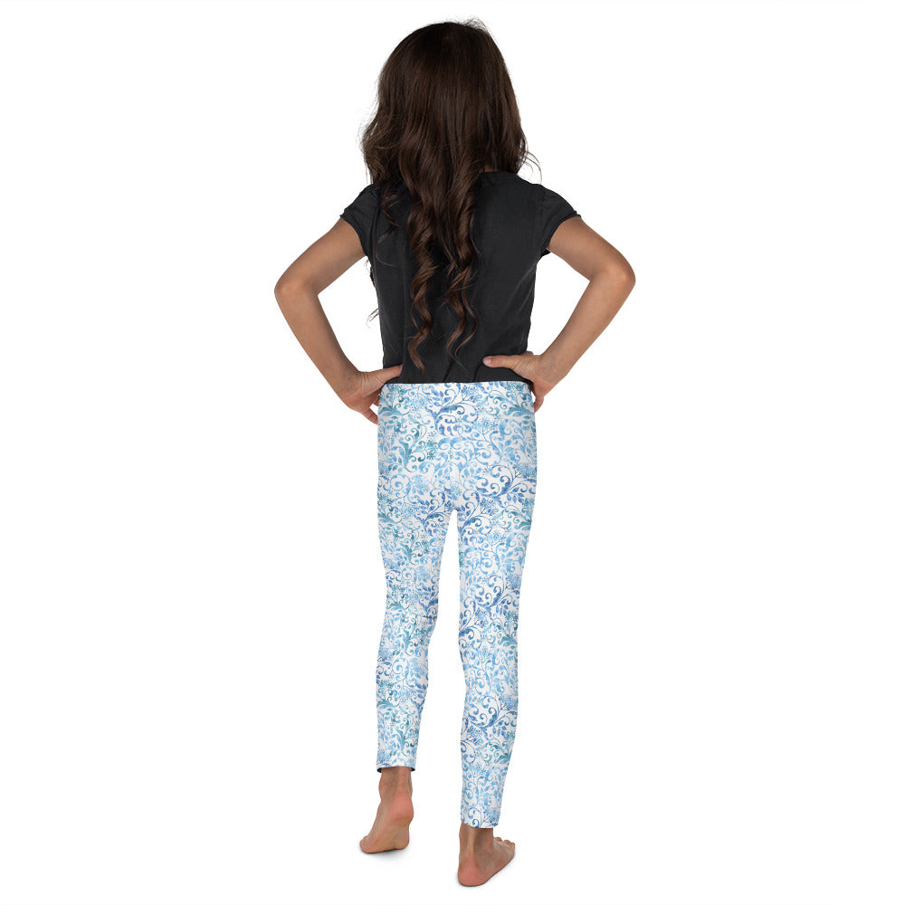 White with Blue Winter 7 - Kid's Leggings