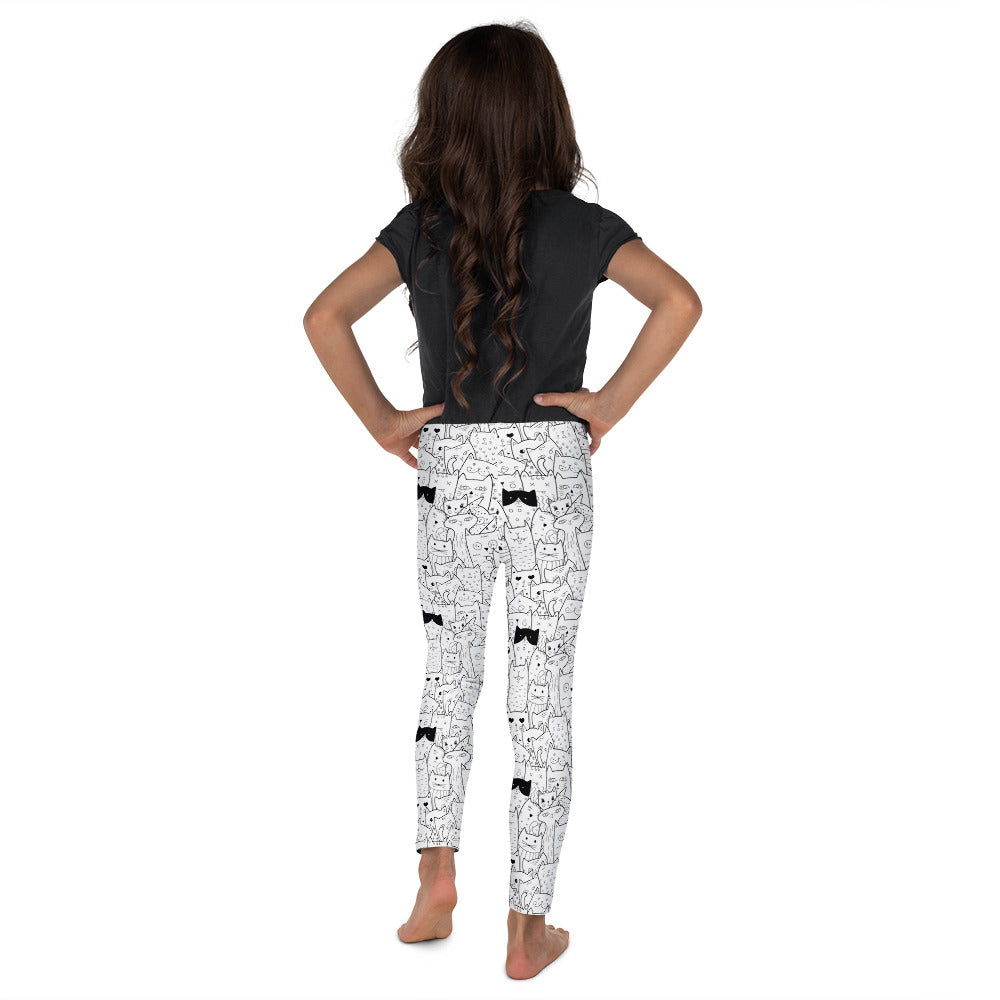 Hand Drawn Kittens and Cats - Kid's Leggings