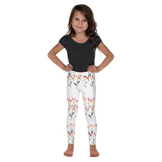 White with Little Flowers - Kid's Leggings