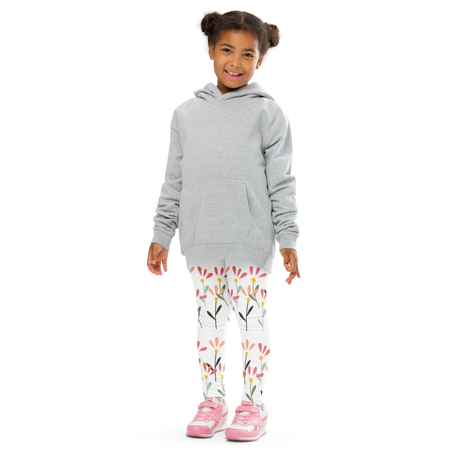 White with Little Flowers - Kid's Leggings