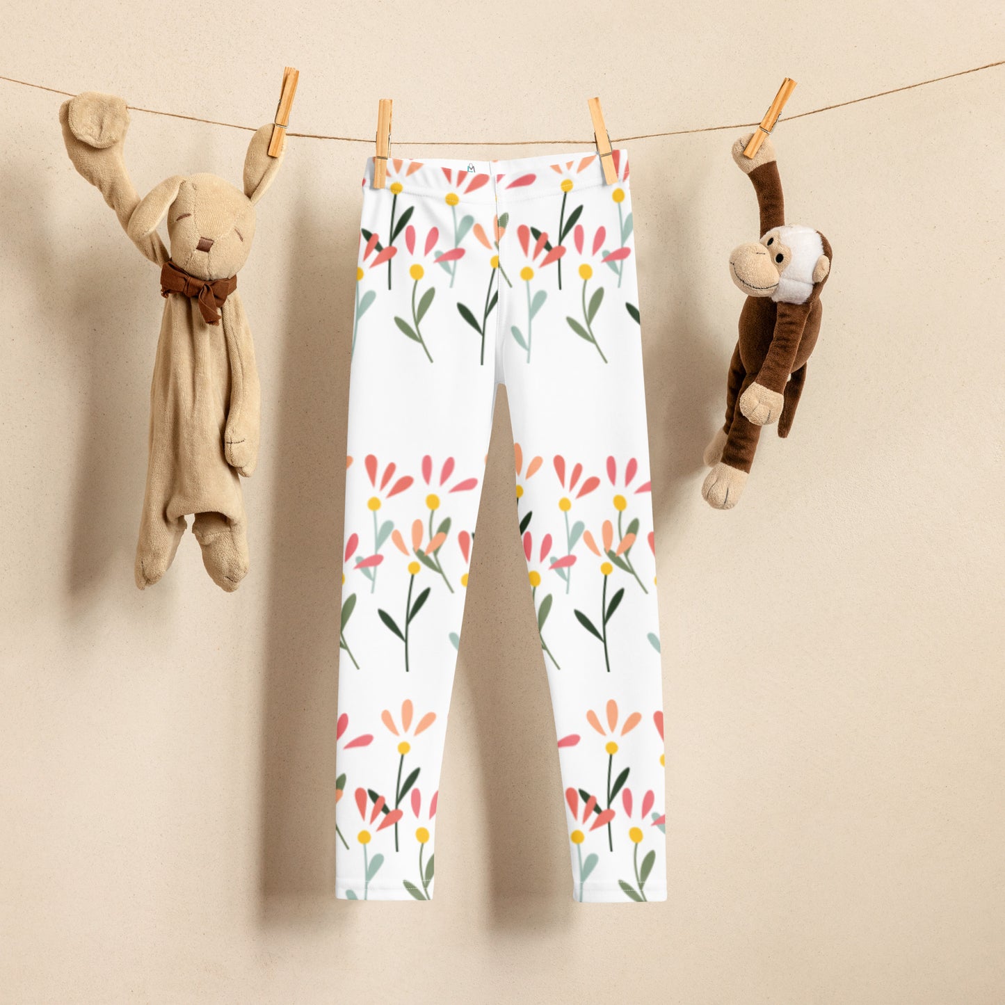 White with Little Flowers - Kid's Leggings