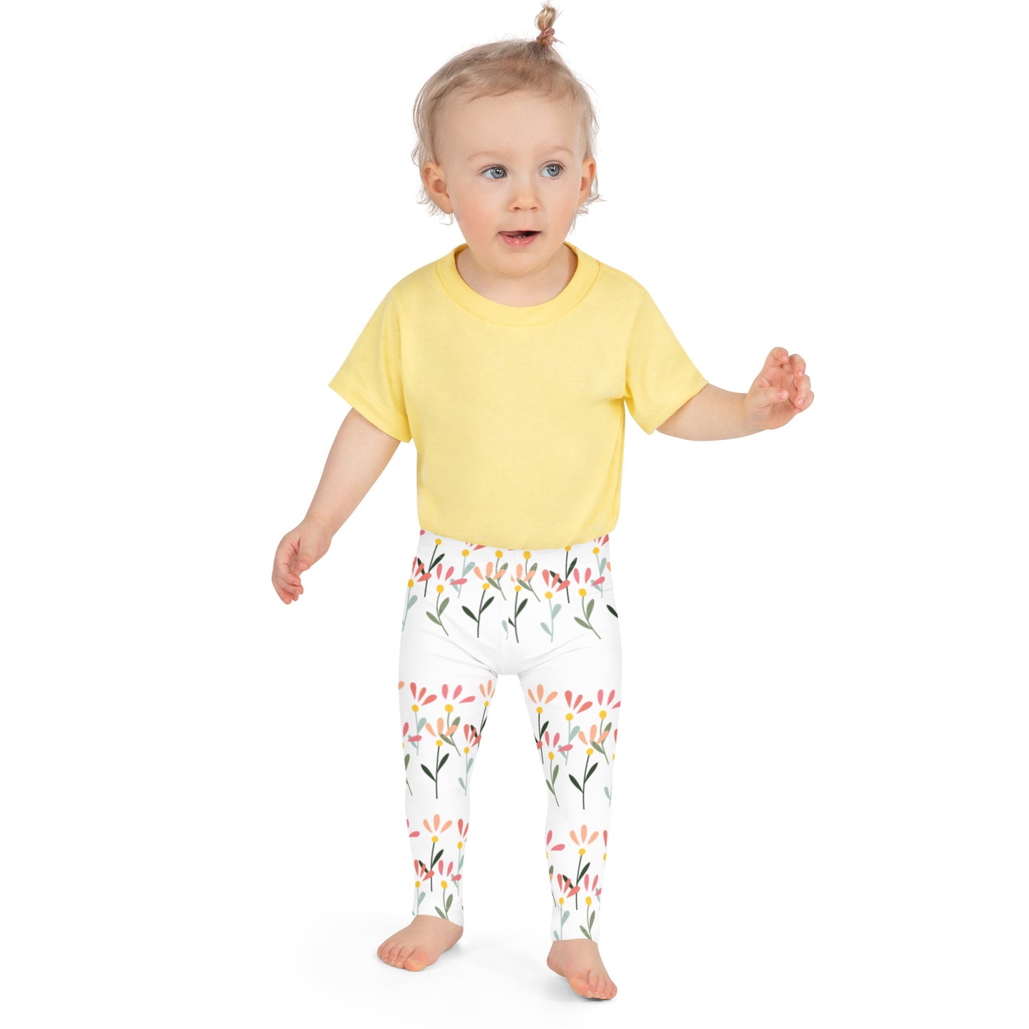 White with Little Flowers - Kid's Leggings