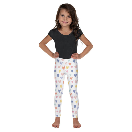 White with Pastel Hearts - Kid's Leggings