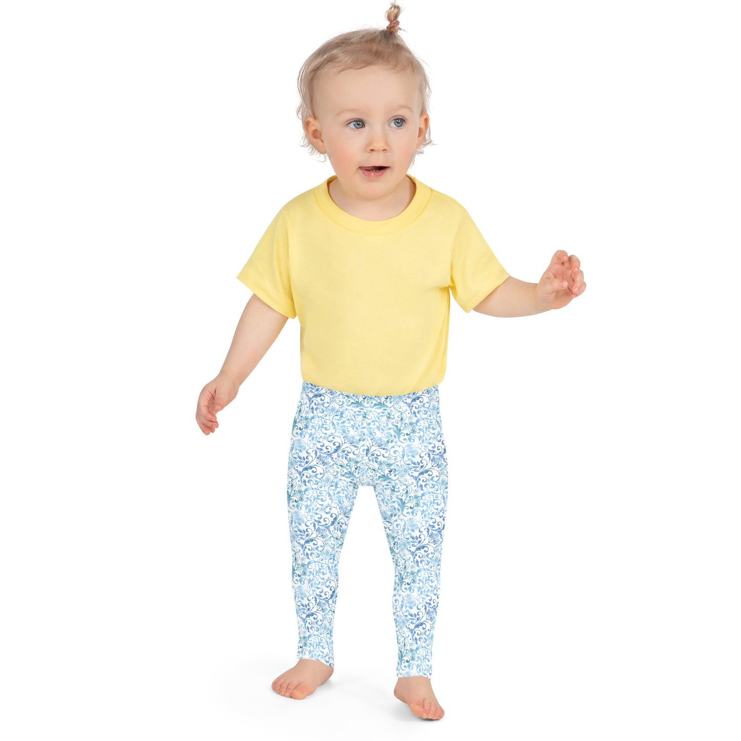 White with Blue Winter 7 - Kid's Leggings