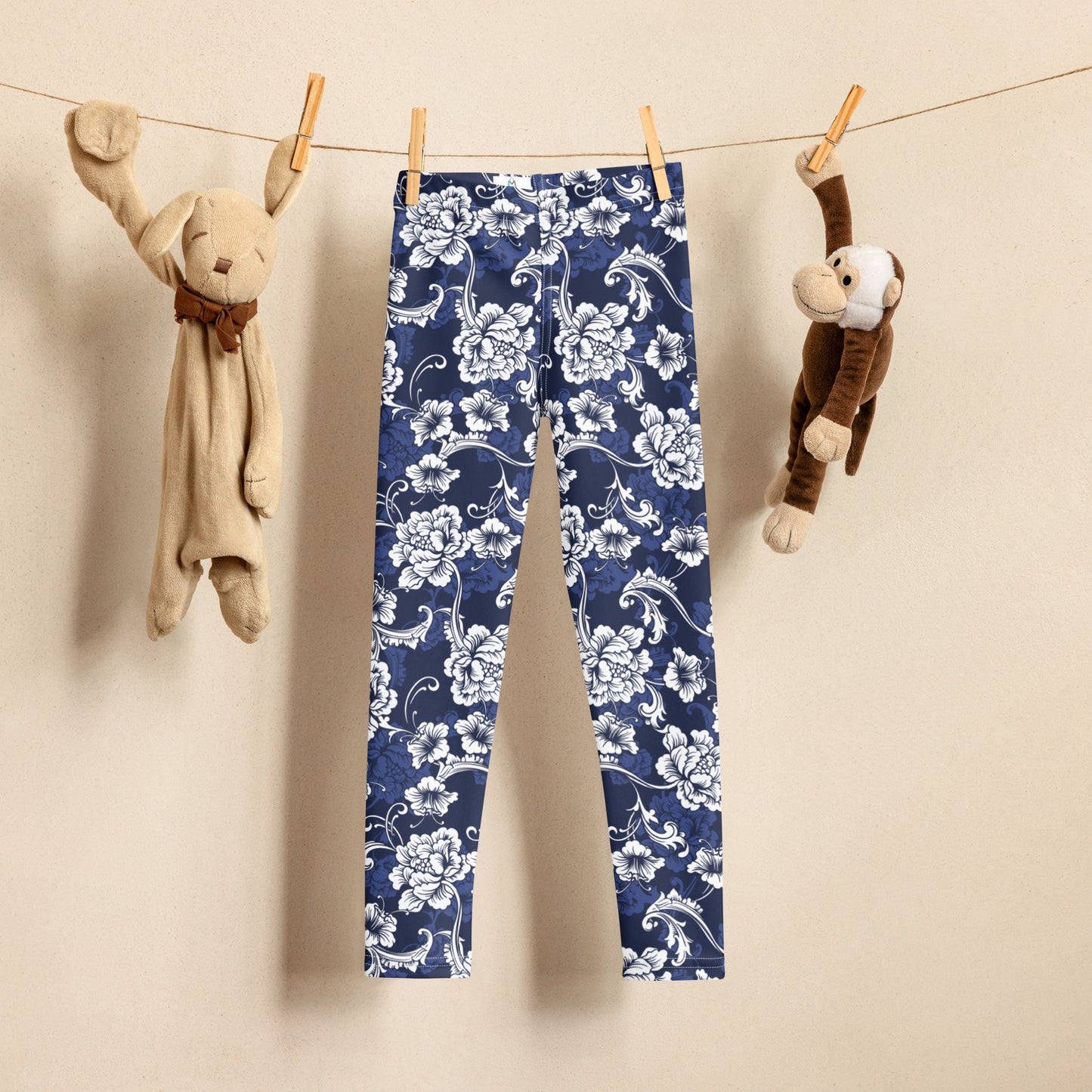 Blue and White Baroque - Kid's Leggings