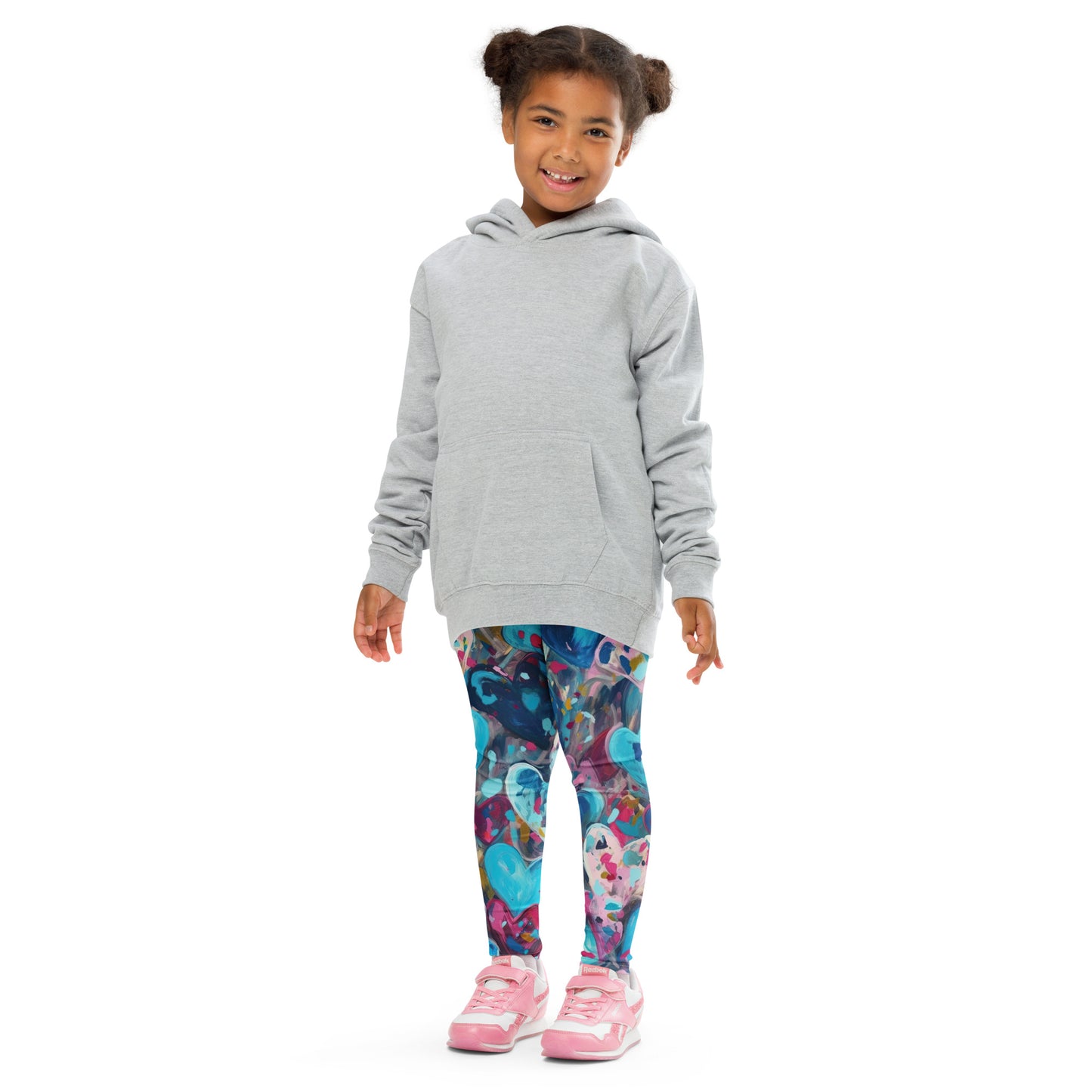 Blue Painted Hearts - Kid's Leggings