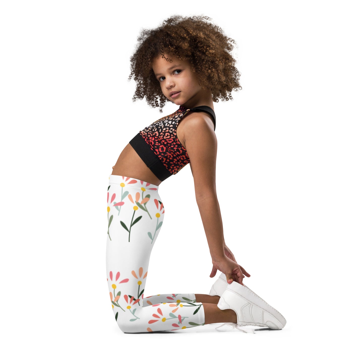 White with Little Flowers - Kid's Leggings