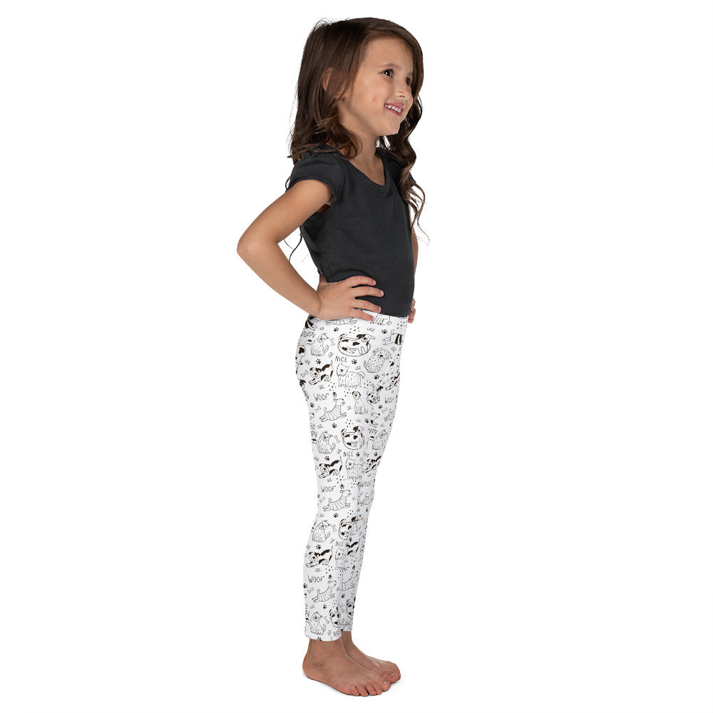 Hand Drawn Puppies and Dogs - Kid's Leggings