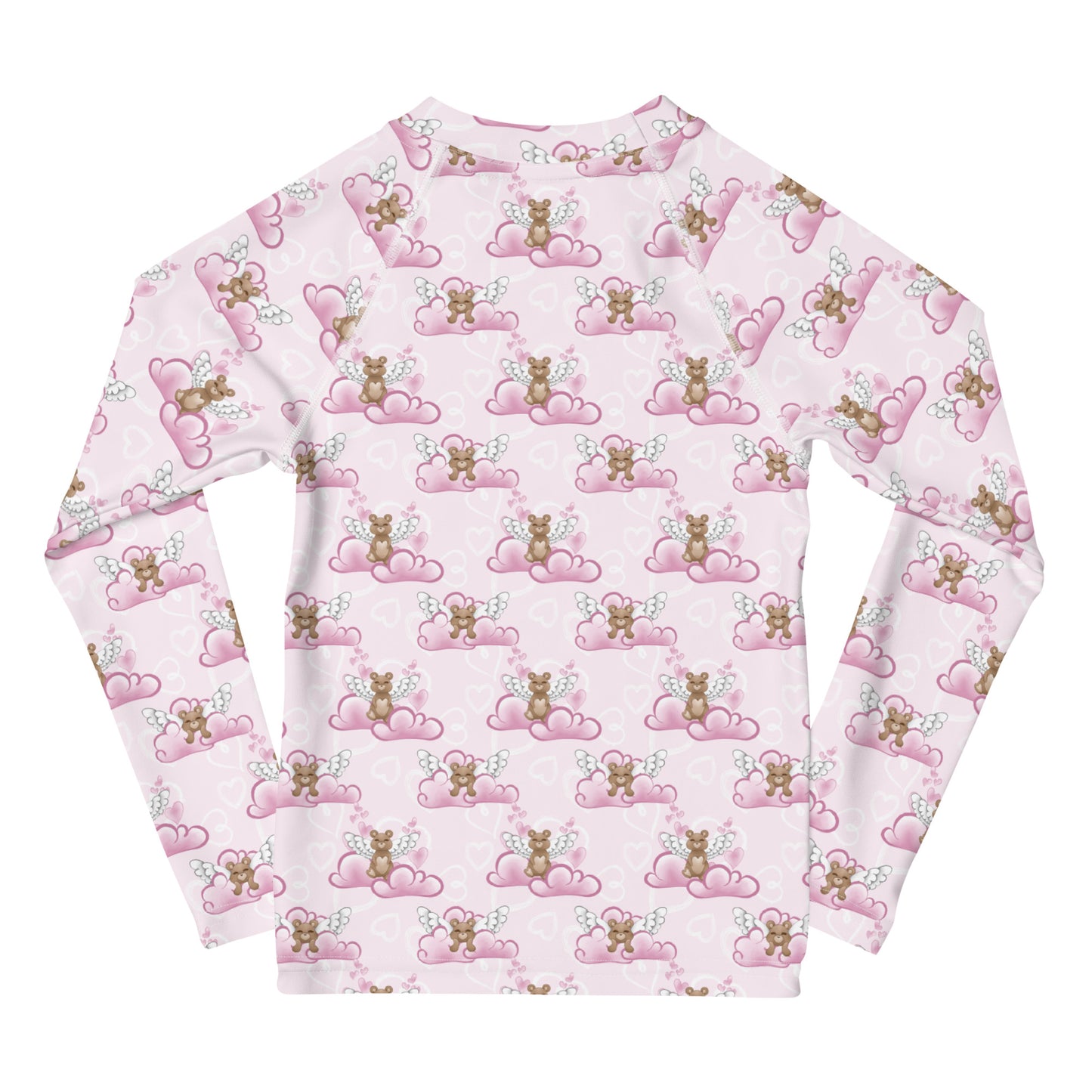Pink Bears with Wings and Hearts - Kids Rash Guard