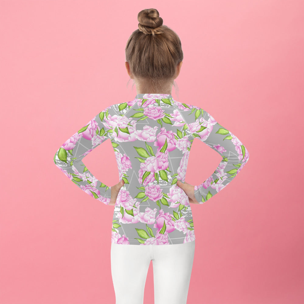 Pink Roses - Kids Rash Guard