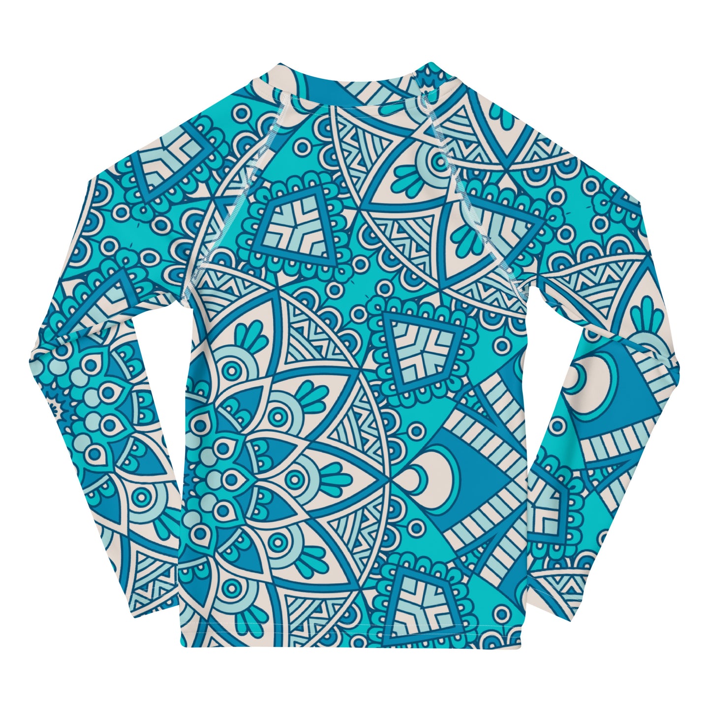 Blue Abstract Mandala - Kids Rash Guard