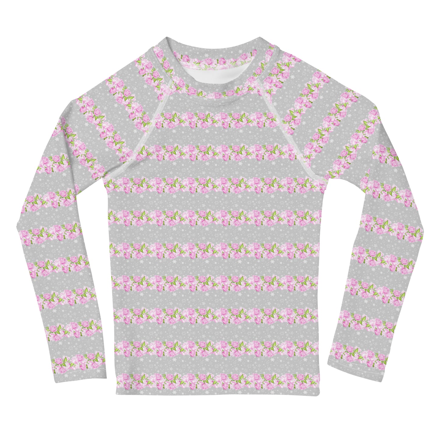 Rows of Pink Roses - Kids Rash Guard