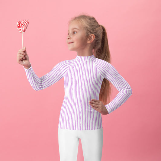Purple Stripes - Kids Rash Guard