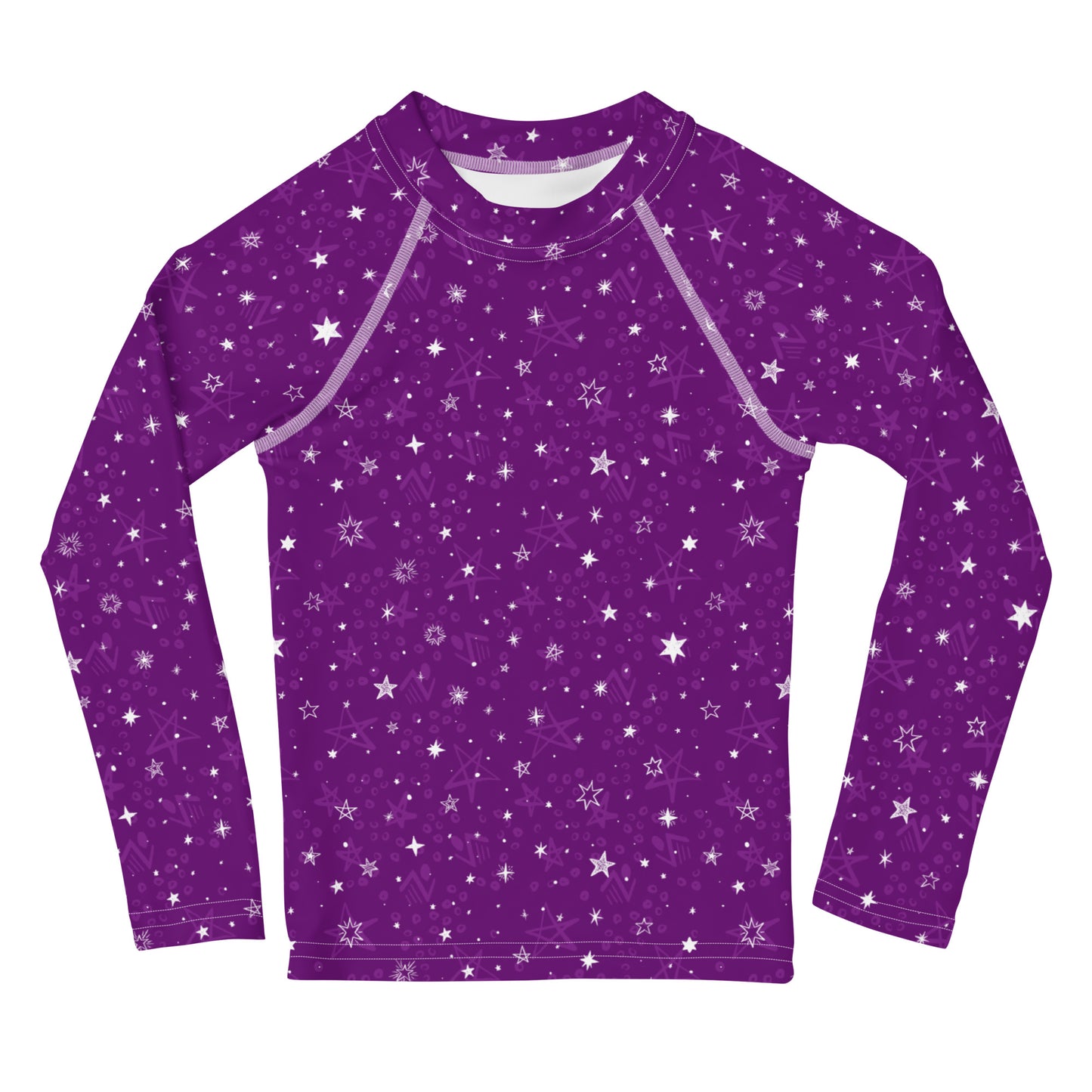 Purple and White Stars - Kids Rash Guard