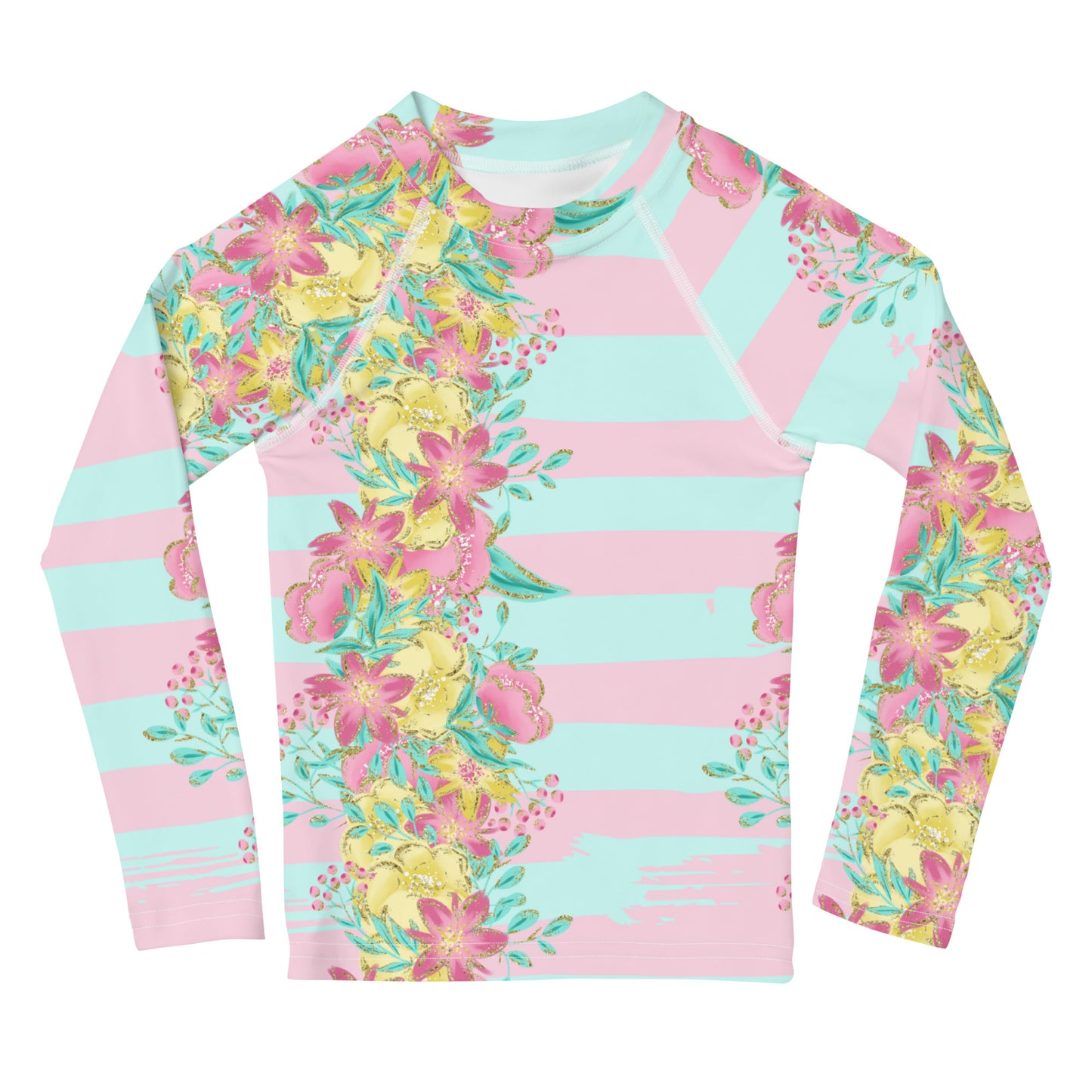 Flowers and Stripes - Kids Rash Guard
