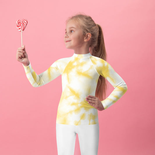 Yellow Tie Dye - Kids Rash Guard