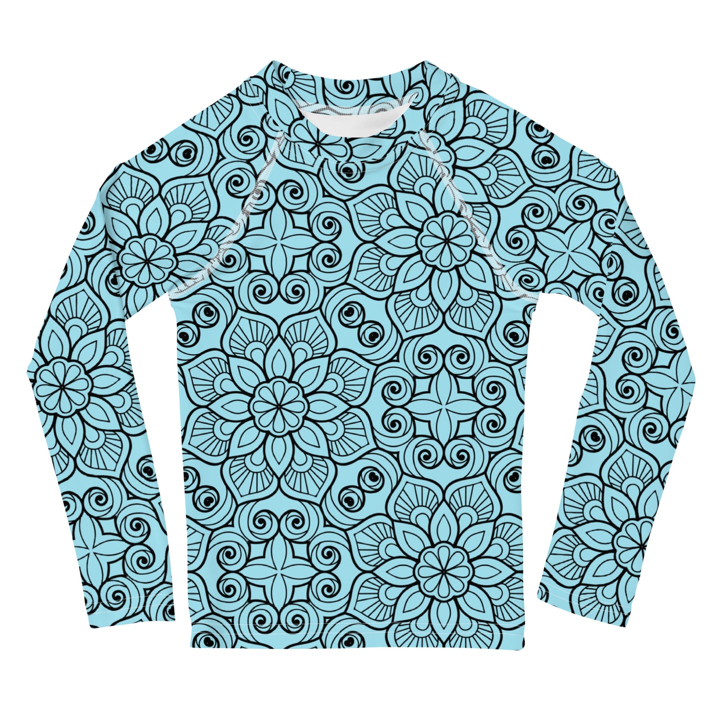 Blue and Black Mandala - Kids Rash Guard