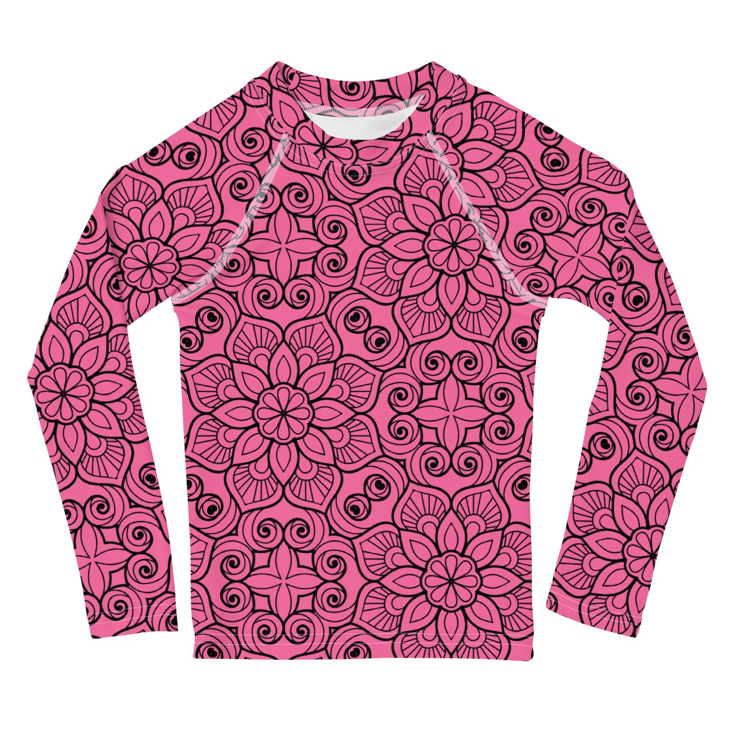 Pink and Black Mandala - Kids Rash Guard