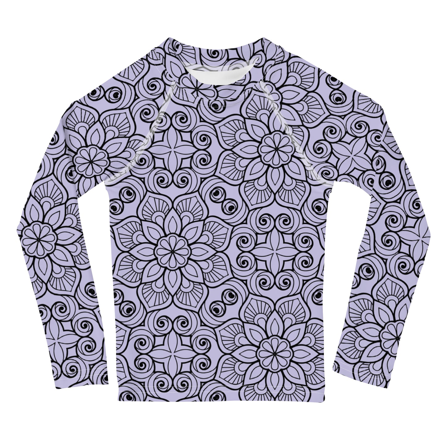 Purple and Black Mandala - Kids Rash Guard