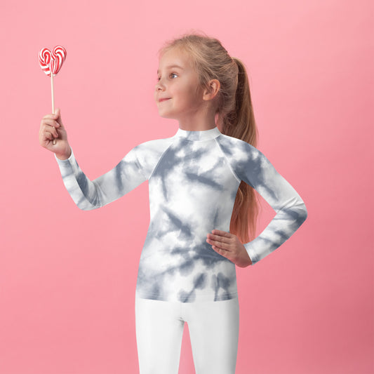 Grey Tie Dye - Kids Rash Guard