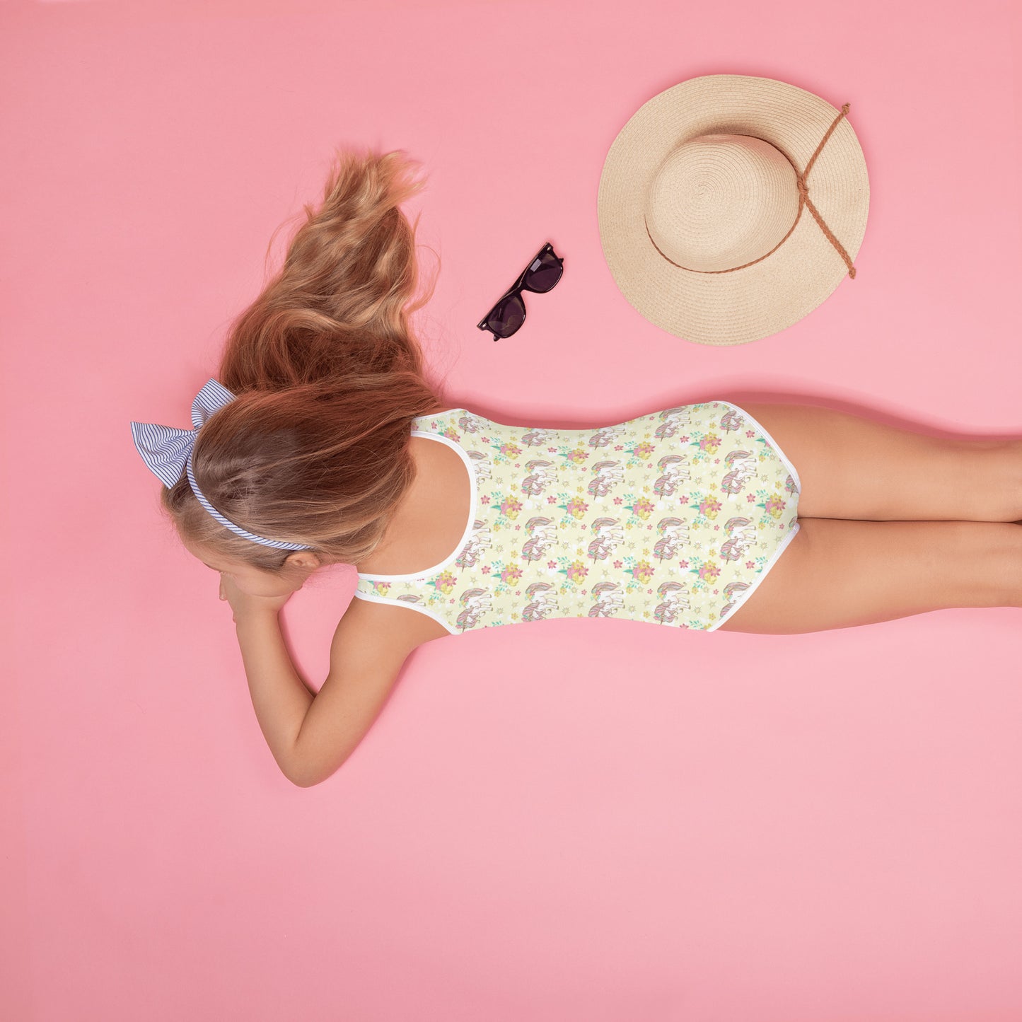 Yellow Unicorn Pattern - Kids Swimsuit